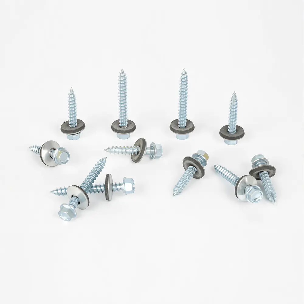 Tornillos de punta afilada con cabeza de lavadora hexagonal